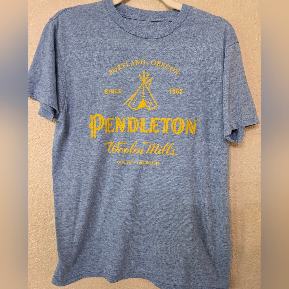 Pendleton Heather Blue T‑Shirt with Yellow Logo
